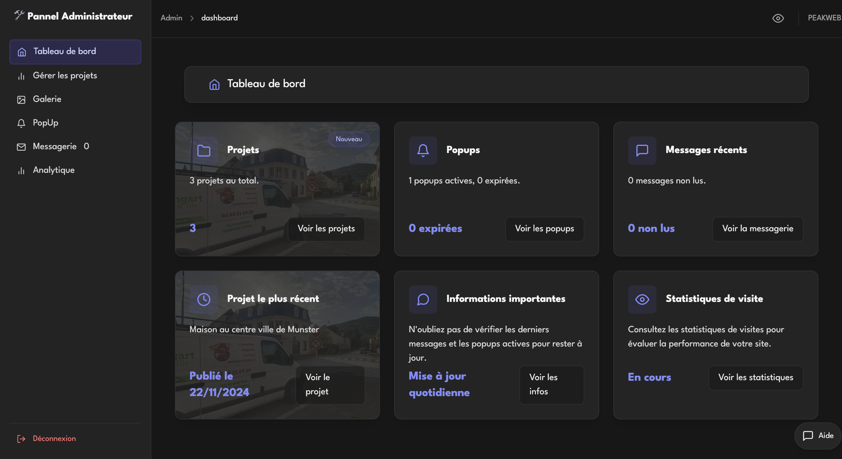 Template avec Backend